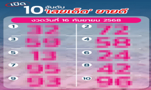 มาแล้ว! 10 เลขเด็ดงวด 16 ก.ย. 68 เลข “32” นายกฯคนใหม่ฮอตสุด ราคาพุ่งใบละ 150 บาท